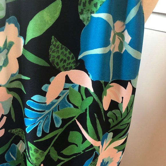 Loft Navy Large Floral Print Strappy Blouse - Picture 5 of 6